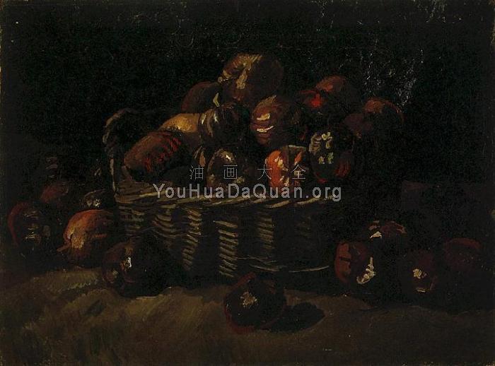 一篮子苹果的静物 - 文森特·威廉·梵高